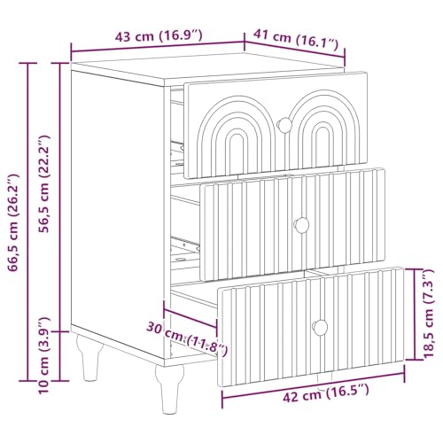 Table de rangement blanche en bois avec tiroirs de nuit - 3