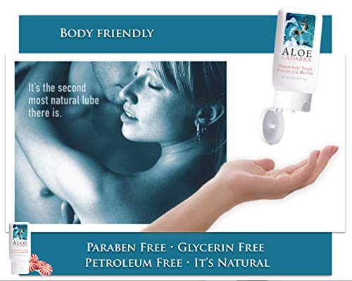Aloe Cadabra Water Based Flavored Personal Lube, Organic Edible Peppermint Lube, 2.5 Ounce #TOP5