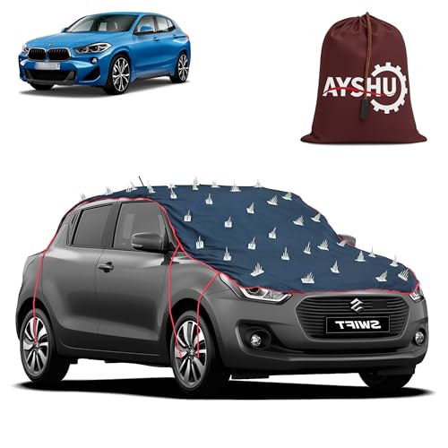 Image of AYSHU Water-Resistant Spike Car Cover for BMW X2 - Protects from Dogs, Monkeys, Dust, Sunlight & UV - Full Roof Universal Fit