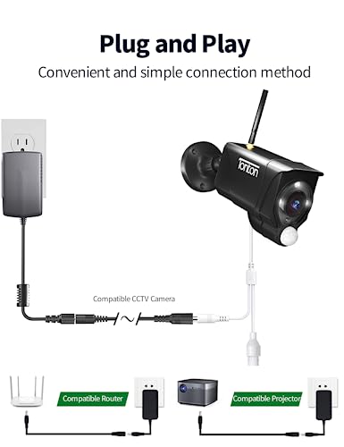 Tonton 2M/6FT DC Verlängerungskabel 2PACK, 5.5mm x 2.1mm Kabel Verlängerung für LED Stripe, Router, Überwachungskameras, Auto, Monitore, DVR NVR CCTV Set, DC Anschlusskabel, Schwarz 2M (2er Pack)