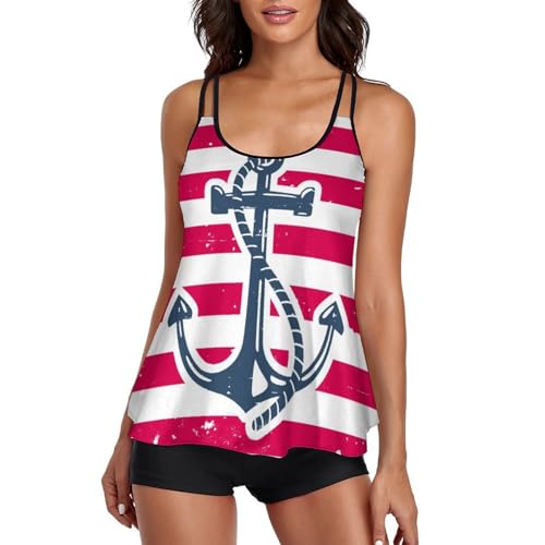 Tankini rayé femme gainant avec shorty et robe de plage séchage rapide