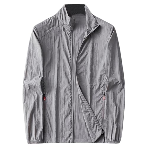 XUNRYAN Mens Full Zip UPF 50+ Sun Protection Jacket Long