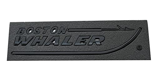 Image of 1pc Boston Whaler Emblem 3D Badge Nameplate Letter Size 8-3 /4 inch X 2 inch Peel and Stick (Glossy Black)