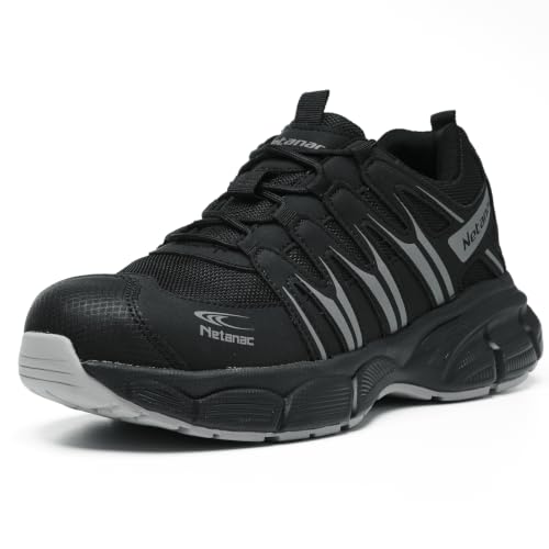 Image of Steel Toe Shoes for Men Women,Comfort Work Safety Sneaker | Wide & Breathable, Puncture & Slip Resistant, Durable Composite Sole & Cushioned Insole for All-Day Standing, Tennis Style