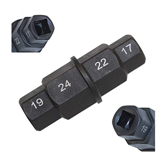 DPTOOL Hex Axle Tool for Motorcycle Front Axle Wheel, 3/8 Inch 17mm 19mm 22mm 24mm Allen Spindle Socket Driver