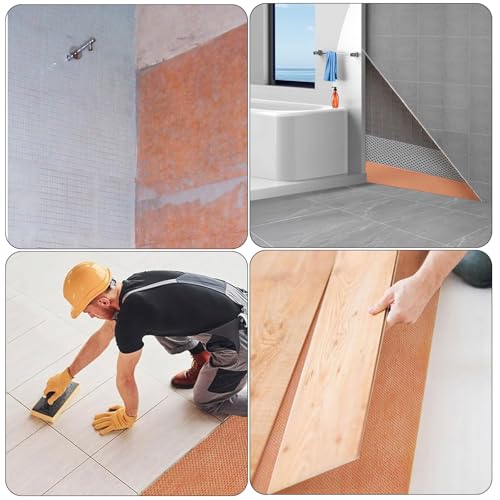 Image of 5 inch x 120ft Waterproof Membrane Band Roll for Wall Floor 22Mils Thick