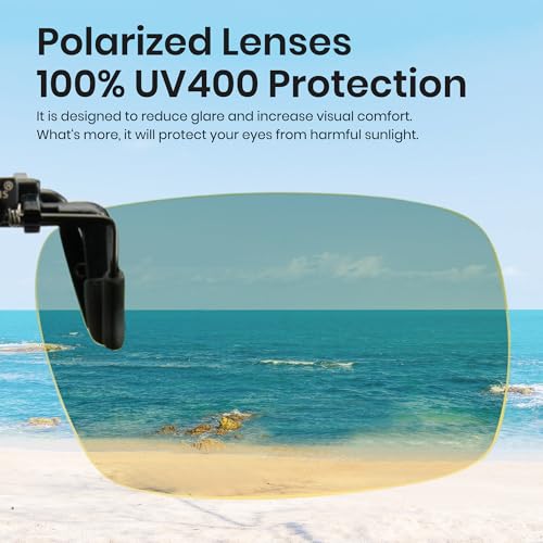 Cyxus Clip On Sunglasses for Men Women Flip Up Polarized Lens for Eyeglasses 1100H042