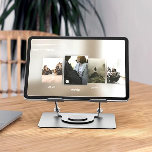 amazon basics Laptop Stand with Cooling Fan, 360° Rotating Base, Adjustable Height & Angle, RGB Lights, Aluminium Alloy Body for Upto 15.6” Laptops... - Image 5