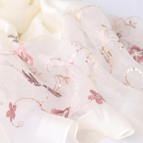 Silk Wool Scarf Elegant Soft Scarf Shawls and Wraps for Weddings Embroidered silk scarf Shade Scarves for Women2