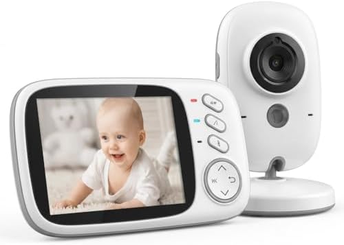 Babá Eletrônica com Câmera para Bebê, Tela LCD 3,2 Pol, Visão Not...