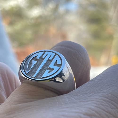 Personalized Monogram Initial Ring 925 Silver Signet Chevalier Ring Custom Letter Rings2