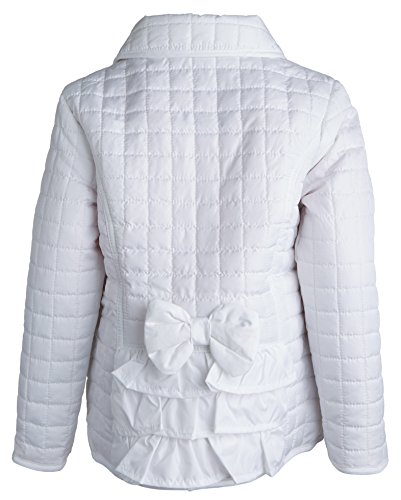 Urban Republic Girls Light Padded Quilted Spring Jacket with Back Ruffles - White (Size 4T)2