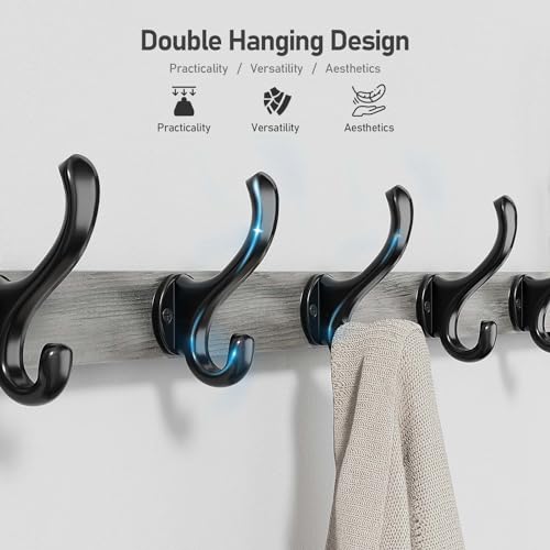 Image of Tatub 29 inch Rustic Coat Rack Wall Mount with Shelf, Heavy Duty Wall Hooks with Shelf, Entryway Rustic Hat Rack Wall Coat Hangers for Living Room, Hallway, Kitchen