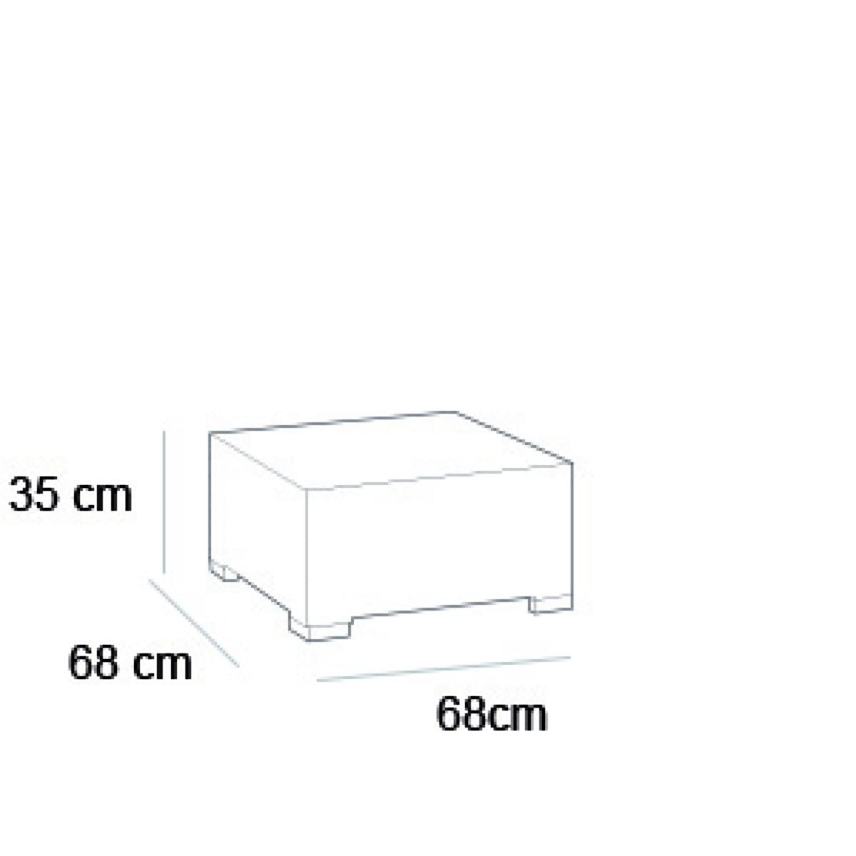 Allibert by Keter California Tabouret Repose-Pieds, Table de Jardin en Plastique, Coussin extérieur, Gris, 68 x 68 x 35 cm
