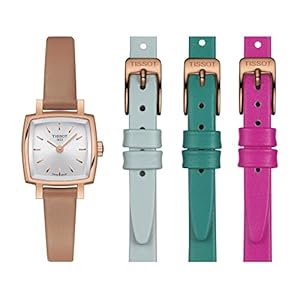 Tissot Womens Lovely Summer Set 316L Stainless Steel case with Rose Gold PVD Coating Quartz Watch, Tan, Leather, 9 (T0581093603101)