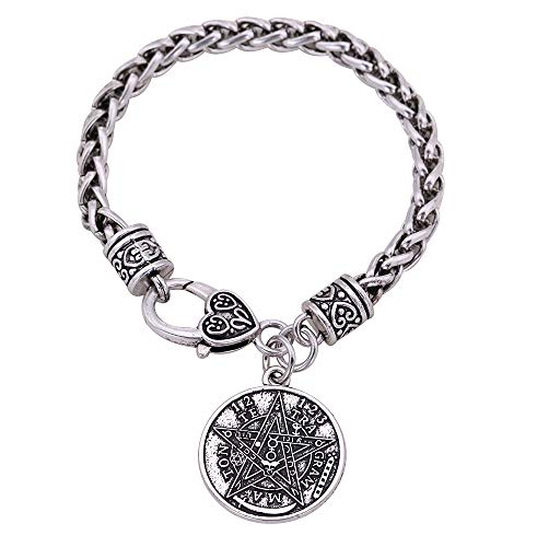 Cooltime - pulsera con amuleto colgante, estrella pentagrámaton, para Halloween, para hombres y mujeres Cover