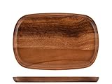 Plato de madera de acacia para uso universal, apto para cualquier cocina.