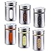 Produktbild ToKinCen 6er Set Gewürzdosen Silber Gewürzstreuer Edelstahl Set 100ml Mit Sichtfenster & 3 fach Streuregulierung Gewürzgläser für Gewürze/Kräuter