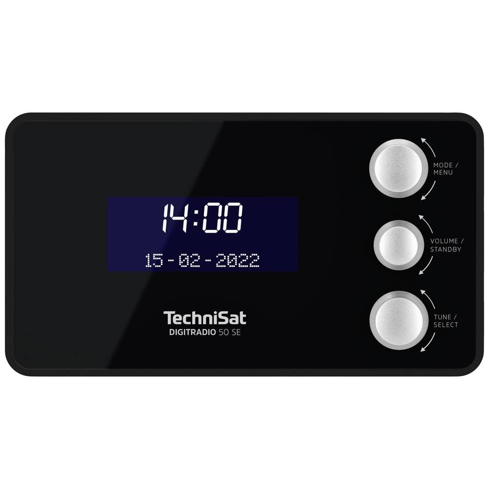 TechniSat DIGITRADIO 50 SE - Radiowecker (DAB+/UKW Tuner, dimmbares Display, Wecker mit Zwei einstellbaren Weckzeiten, Snooze, Sleeptimer, 1,5 Watt, Kopfhöreranschluss, USB-Charging) schwarz