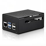iUniker Metal Case Compatible with Raspberry Pi 5, Aluminum Pi 5 Case with Space for Active Cooler, M.2 NVMe HAT & POE HAT, GPIO Side Access, Vented Enclosure (Only Include Case)