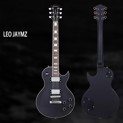 Leo Jaymz SC Series Electric Guitar – Mahogany Body, Laurel Fingerboard, Dual Humbuckers, Stainless Steel Frets, Tune-O-Matic Bridge, C Neck, 18:1 Tuners (Matt Black)