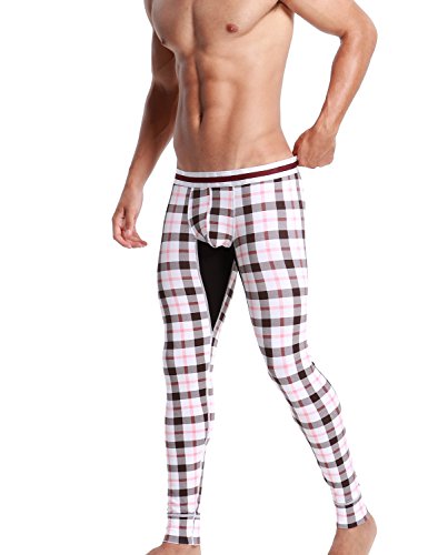 SEOBEAN Mens Low-Rise Underwear Pants Long John Cotton 2 Colors