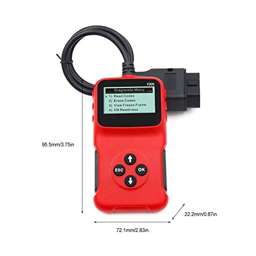 Universal OBD2 Engine Fault Reader Car Scanner, Professional Auto Car Diagnostic Scanner Repair Tool, HD LCD Display Screen, I/M Readiness Smog Check CAN Diagnostic Scan Tool Support 5 Language - Image 4