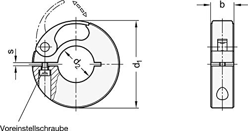 Anneau de serrage rapide - Diamètre intérieur : 14 mm