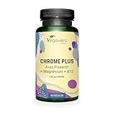 CHROME 250 µg | Avec Pissenlit, Magnésium, Vit B12 | 3 Mois | GLYCEMIE + METABOLISME | Biodisponibilité Elevée | Vegan et Sans Additifs | Vegavero®