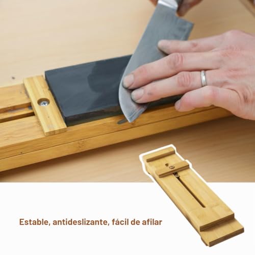 Miniatura 6 de Soporte De Piedra De Afilar, Soporte De Piedra De Afilar De Madera, Soporte De Afilado Antideslizante, Soporte De Afilado Ajustable, Soporte De Afilado De Precisión, Soporte Estable Para Piedra De