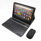 GYSDCAZ Keyboard Case for Amazon Kindle Fire HD 10&10 Plus (2021&2023) 10.1 inch, Detachable Bluetooth Keyboard with Mouse