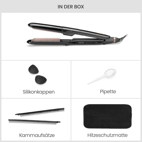 BaByliss Steam Smooth Haarglätter, Dampf-Haarstylinggerät, Schwarz | 39mm XL Keramikplatten, Glätteisen für dickes & langes Haar… – Ansicht 9