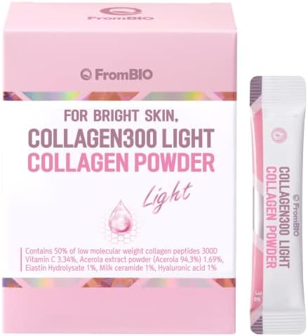 Frombio for Bright Skin, Collagen 300 Light, Low Molecular Weight Fish Collagen Peptides 300D 1,500mg (28 Packets)