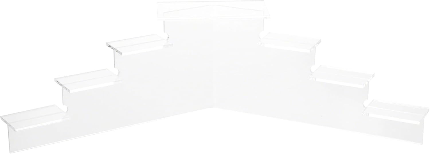 Plymor Clear Acrylic 7-Item Mini Display Stairs, 6.125" H x 21" W x 7" D