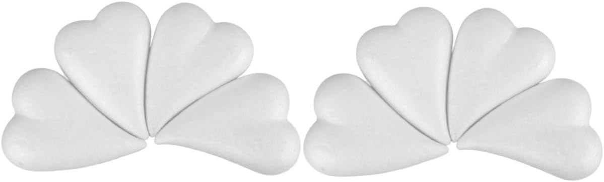 STOBOK 2sets Foam Ball White Foam Shape Craft Foam Shapes DIY Foam Modeling Valentine Heart Foam Polystyrene Foam DIY Foams Ball 3D Foam Heart Polystyrene Art Supplies Foam Heart 4pcs*2