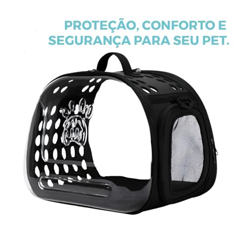 Bolsa De Transporte Para Pets Porte Pequeno Médio Panorâmica. Segurança Confortável Design Moderno F