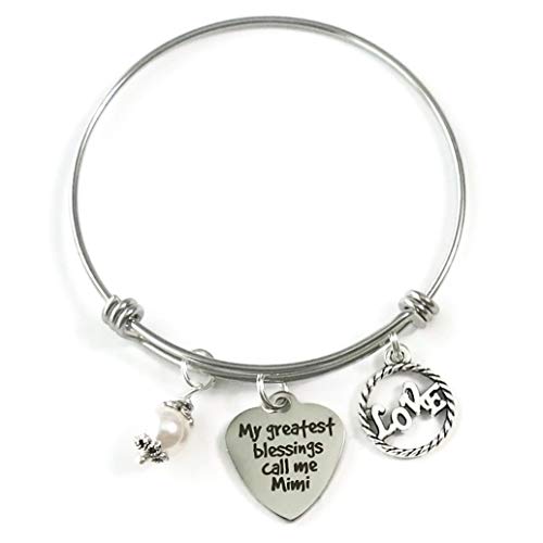 Gift For Mimi, Mimi Bangle Bracelet, My Greatest Blessings Call Me Mimi Bracelet Gift, Christmas Gift For Mimi, Mimi Birthday From Grandkids #TOP23