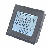 Hosrivae 220V AC Energy Meter Digital Monitor, Voltage Current Watt Usage Tester With LCD Display, Overload Alarm, 20A, Data Storage and Backlight