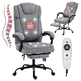 BRTHORY Massage Office Chair with Heat Reclining High Back Desk Chair
