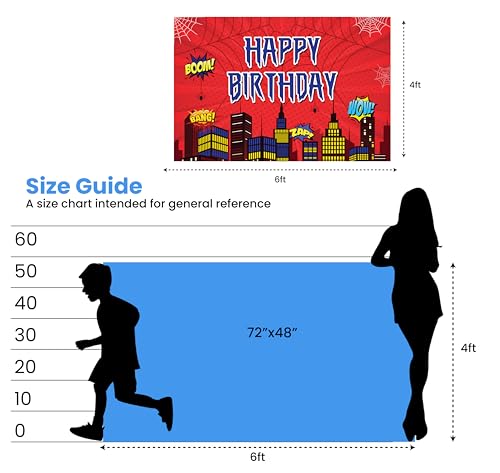 Image of IndoTribe Spidey and Friends Birthday Backdrop 6x4 ft - Spidey Birthday Decorations for Kids, Superhero Party Decorations Backdrop, Spidey and His Amazing Friends Birthday Banner Background