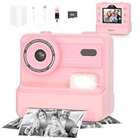 Mafiti Kids Camera Instant Print,1080P Selfie Digital Camera with 2.4 Inch Display 1200 mAh Battery,3-12 yrs Girls Boys Toys Gifts for Birthday/Xmas/Holiday,Pink