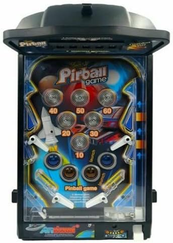 Top-down view of the OISE ART STORE Portable Electric Pinball Game playfield.