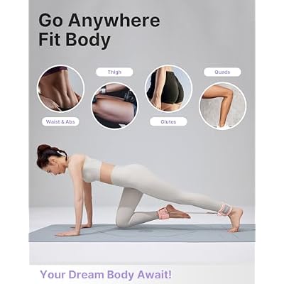 YOTTOY Ankle Resistance Bands with Cuffs, Adjustable Ankle Straps for Leg & Glute Workout, Butt Exercise Bands for Cable Machines Women, Perfect for Hip Fitness & Booty Training