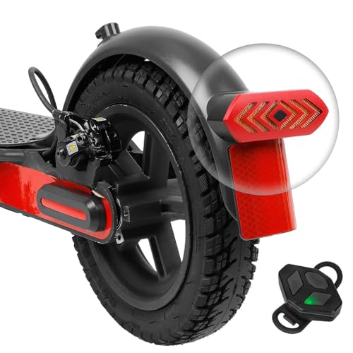 Smart Bike Tail Light with Turn Signals 4 Modes USB Rechargeable Remote Control Rear Electric Scooter Taillight Compatible with Xiaomi M365/1S, Pro/Pro2, Max G30, G30D, 4 Ultra, 4 Pro(Pro/Pro2)