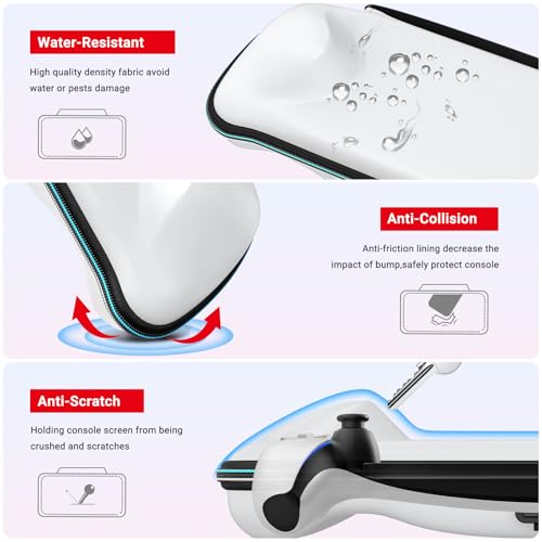 Image of ivoler 7 in 1 Carrying Case for PlayStation Portal ,Charging Inside Port Carrying Case & 2 Pcs Screen Protectors +4 Thumb Grips,Portable Travel Handbag for PS5 Portal Console Accessories Bundle,White