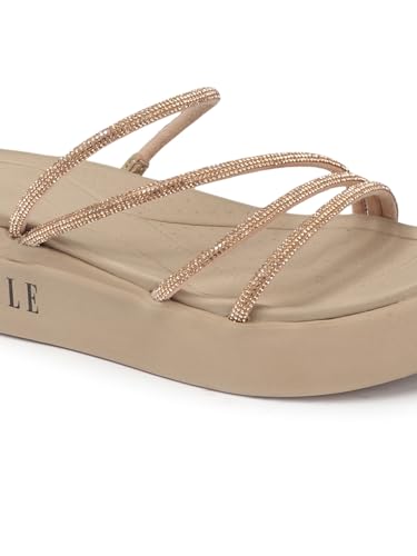 Image of ELLE Women's Comfortable Multi-Strap Platform Heel Sandals