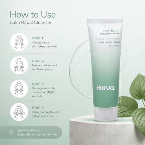 Image of Harua Calm Ritual Purifying Gel Cleanser with Heartleaf and Fermented Rice for Deep Cleansing, 100 ml