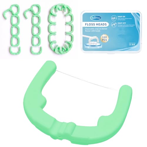 Ultraclean Access Flosser Refill Heads Snap-On Dental Flosser Refill Heads for Proper Oral Care & Hygiene 110PCS, Mint