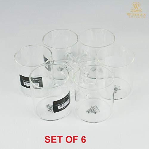 [Set Of 12 ] Wilmax Thermo Glass Mugs (Cups 4 Oz)|Open Stove Safe | Dishwasher/Microwave Safe #TOP1