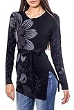 Florale Boho-Prints Desigual Damen LUA Pullover, Schwarz (Negro 2000), Medium (Herstellergröße: M)